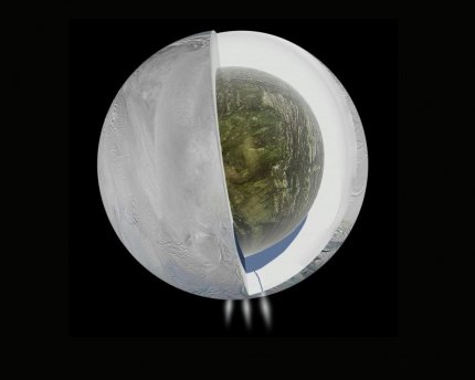 The ocean beneath the icy crust of Enceladus may harbor life.